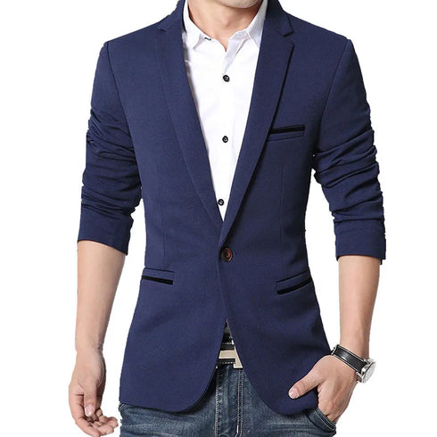 Slim Fit Men's Casual Blazer Business Suit Coat Gentleman Autumn Style
